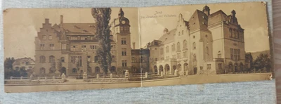 AK  Jena Lesehalle Volkshaus Doppelkarte ungelaufen vl. 1920 Klappkarte - Bild 1 von 4