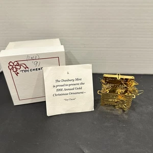 Vtg 1991 Danbury Mint Annual 23kt Gold Plated Toy Box Chest Christmas Ornament - Picture 1 of 4