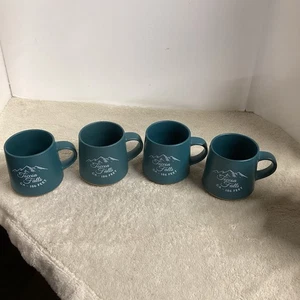 Offee Tassen/Tassen 4er Set Toccoa Falls Ga Steinzeug türkis/schieferblau Neu mit Etikett - Bild 1 von 15