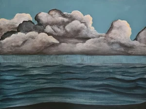 Original Acrylic Sea Painting on Canvas Board - 'Stormy Seas' - Picture 1 of 2