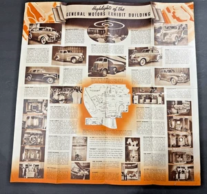 1939 New York Weltausstellung General Motors Ausstellungsgebäude Faltprospekt - Bild 1 von 3