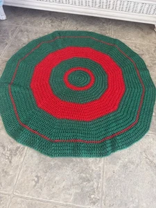 Handgefertigter Weihnachten Häkelteppich mittel bunt Größe 31 - Bild 1 von 4