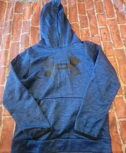 Under Armour Boys Blue Pullover Hoodie Sz Youth Medium Ymd Guc - Picture 1 of 1