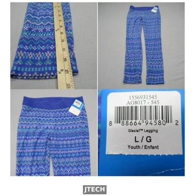 Columbia девочек ледник леггинсы большой фиолетовый микро флис брюки геометрический дизайн - Изображение 1 из 4