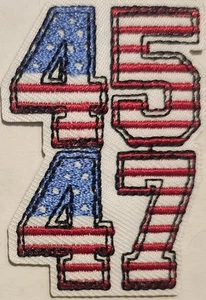 45-47 President Donald Trump embroidered Iron on patch patriotic festive - Picture 1 of 1