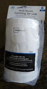 NEW Wide Mouth Reusable Canning jar Lids by Mainstays BPA Free 8 Pack - Picture 1 of 3
