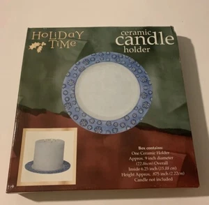 Candelabro de cerámica Holiday Time con impresión de copos de nieve alrededor - Imagen 1 de 5
