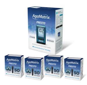 AgaMatrix WaveSense Presto Meter [+] Presto 200 Test Strips For GLucose Care
