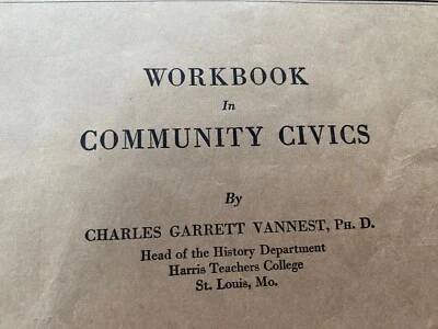 1931 Workbook in Community Civics, Partially Completed  - Image 1 of 4