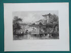 CHINA Chinese Villa House of Merchant Canton - 1841 Print T. Allom
