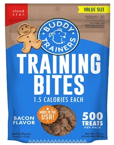 Training Bites for Dogs, Low Calorie Dog Treats Baked in The USA, Bacon 10 oz. - Picture 1 of 10