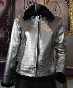 Luxus Designer Damen echte Lammfelljacke Pilotenjacke Gr.34,36,38,40 NEU - Bild 1 von 5
