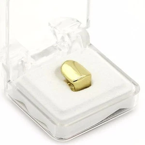 14k Vergoldete kleine Einzelzahnkappe Grillz Hip Hop Schmuck Zahngrill  - Bild 1 von 6