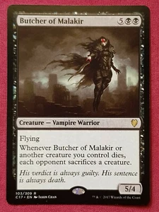 Magic The Gathering COMMANDER 2017 C17 BUTCHER OF MALAKIR black card MTG - Picture 1 of 2