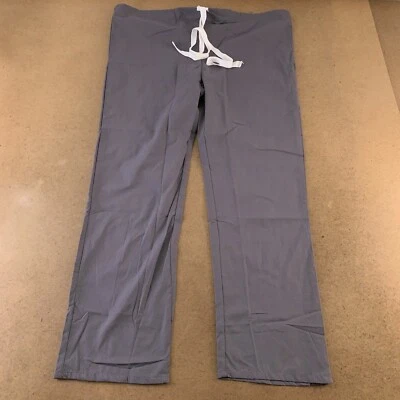 Adult Unisex Size Medium Gray Drawstring Waist Straight Leg Scrub Pants New - Image 1 of 4