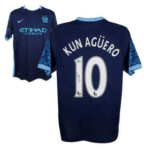 Sergio Aguero Signed Manchester City Soccer Jersey #10 with Beckett COA - Picture 1 of 4