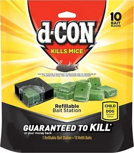 Refillable Corner Fit Mouse Bait Station, 1 Trap + 10 Baits- Free Shipping - Picture 1 of 10