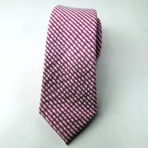 Lord & Taylor Boys Tie Pink Seersucker Striped 100% Cotton Youth Kids Necktie - Picture 1 of 5