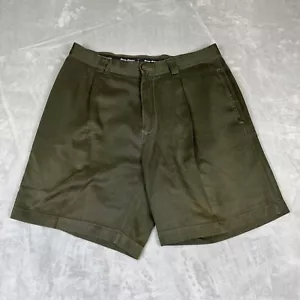 Tommy Bahama Men's Relaxed Fit 100% Silk Pleated Shorts Olive Green Size 32 - Picture 1 of 8