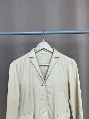 Jil Sander Women's Plaid Check Blazer Jacket Beige Brown Vintage  - Image 1 of 4