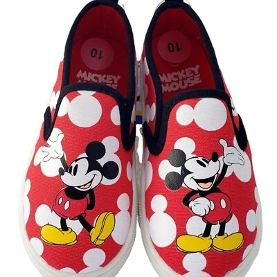 Disney Shoes For Girls Without Laces Mickey Mouse Size 10 Red New - Image 1 of 4