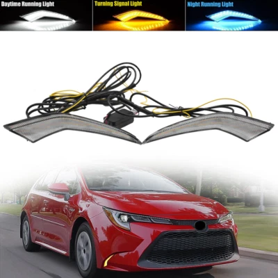 For Toyota Corolla L LE XLE Model 2020-2023 LED Daytime Running Fog Lights DRL - Image 1 of 4