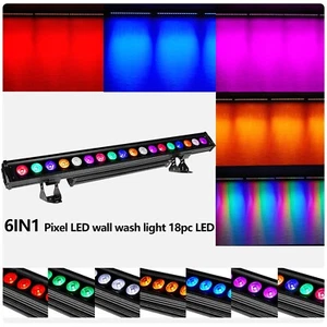 Luz de lavado de pared LED 6 en 1 píxeles DMX 18x15W rgbwa UV pared lavadora escenario luz DJ - Imagen 1 de 12