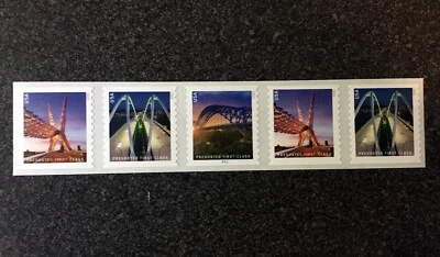 2023USA #5808-5811 25c Bridges Presorted First Class - PNC Strip of 5  Mint - Image 1 of 2