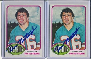 DON NOTTINGHAM Autographed Signed 1978 Topps Football 2 card LOT Miami Dolphins - Picture 1 of 1