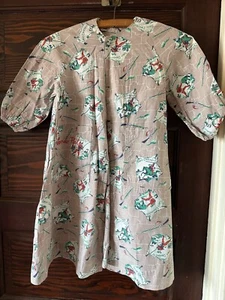 Vintage 50s 60s Disney Davy Crockett Nightshirt Pajama Top Fabric Handmade - Picture 1 of 10