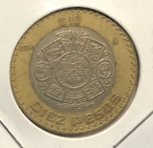 Moneta bimetallica 10 pesos Mo Mexico 2014 - 28 mm - km # 616 - Foto 1 di 4