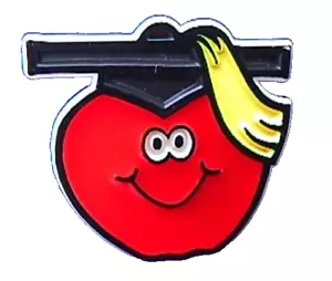 Hallmark PIN Absolvent Vintage APFEL anthropomorphe HUT Schule College Brosche - Bild 1 von 2