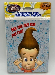 Paquete de 5 tarjetas de cumpleaños vintage de Jimmy Neutron American Greetings 2002 nuevo de lote antiguo - Imagen 1 de 6