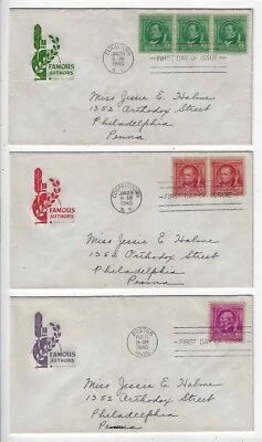 #859-893 Famous Americans   FDC --  Farnam set - Image 1 of 3