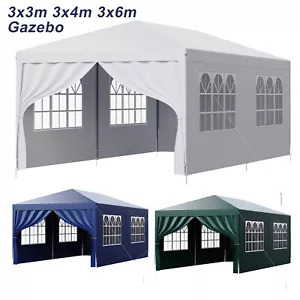 More details for 3x3/4/6m heavy duty gazebo marquee garden awning tent canopy party wedding beach