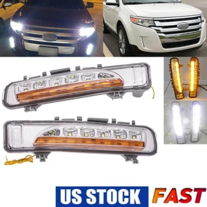 Pair Daytime Running Lights LED DRL Fog Lamp Bumper For Ford Edge 2011-2014 USA - Picture 1 of 18