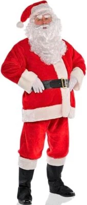 Plush Santa Claus Suit Yourself Fancy Dress Up Christmas Halloween Adult Costume - Image 1 of 2