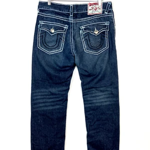 Jean Vaquero True Religion Billy Talla 36 Azul Lavado Oscuro Pierna Recta Hecho en Estados Unidos - Imagen 1 de 3
