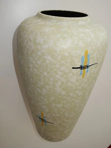  Vase Blumenvase Bodenvase 50er 60er hellgrün vintage Keramik H 39 cm - Bild 1 von 6