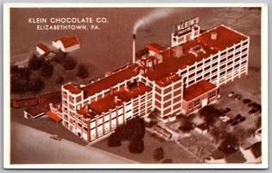 Postal del condado de Lancaster Klein Chocolate Co Factory ELIZABETHTOWN PA - Imagen 1 de 2