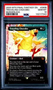 2025 MTG Final Fantasy TRAVELING CHOCOBO * Borderless #0406 * PSA 10 - Picture 1 of 2