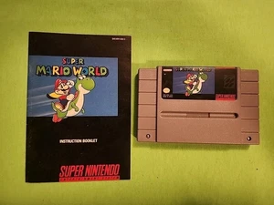 Super Mario World (Super Nintendo SNES) Works Cartridge➕Manual Authentic🔥Nice! - Picture 1 of 3