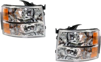 Headlights For Chevy Silverado Truck 2010 Left Right Pair 1500 2500 3500 HD - Image 1 of 4