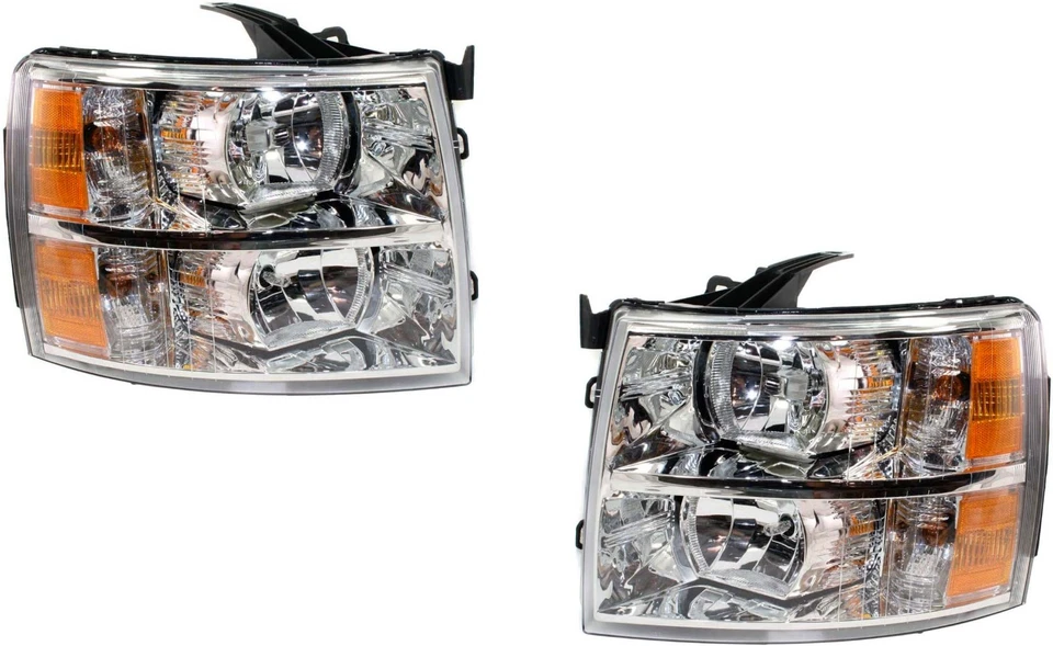 Headlights For Chevy Silverado Truck 2011 Left Right Pair 1500 2500 3500 HD - Image 1 of 4