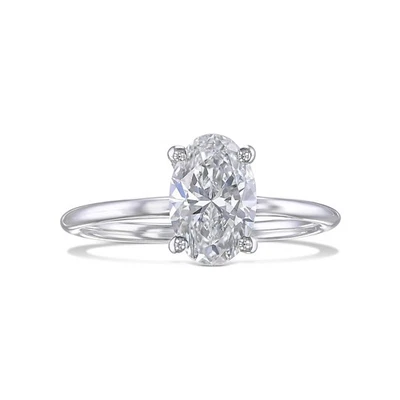 Solitaire Diamond Engagement Ring D VVS2 Oval 1 Carat Lab Grown IGI Certified - Image 1 of 4