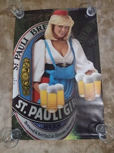 Vintage 1985 St. Pauli Mädchen Alkohol Werbung Promo Bier Poster in Farbe 32x21 - Bild 1 von 7