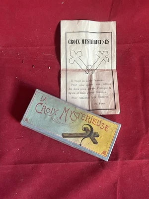 Ancien jeu de patience “La Croix Mystérieuse” – casse-tête – jouet ancien - Photo 1/3
