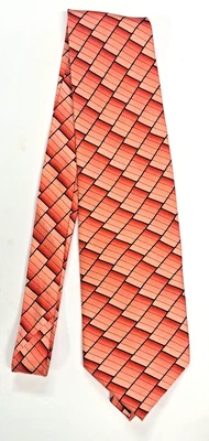 IRVINE PARK 59 inch geometric neck tie 100% silk  pre-owned - Image 1 of 4