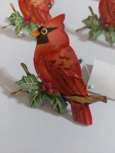 Anillos de servilleta cardinal de metal rojo con reflejos brillantes (juego de 5) - Imagen 1 de 4