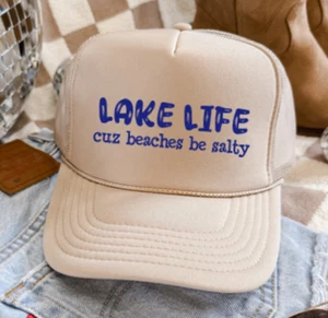Truckermütze Lake Life Cuz Beaches Be Salty, khaki hellbraun Marke Otto - Bild 1 von 5